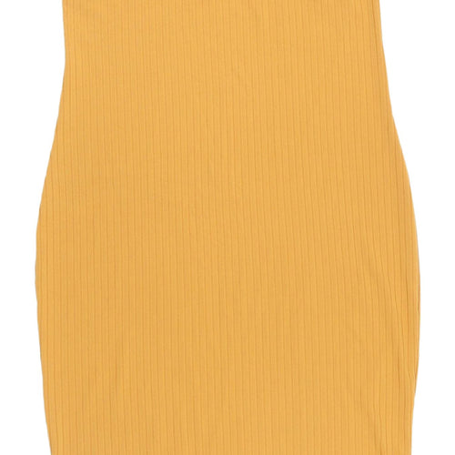 Boohoo Women's Yellow Midi Sheath Dress - Size 14