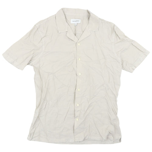 Autograph Beige Button-Up Shirt M Unisex Comfortable