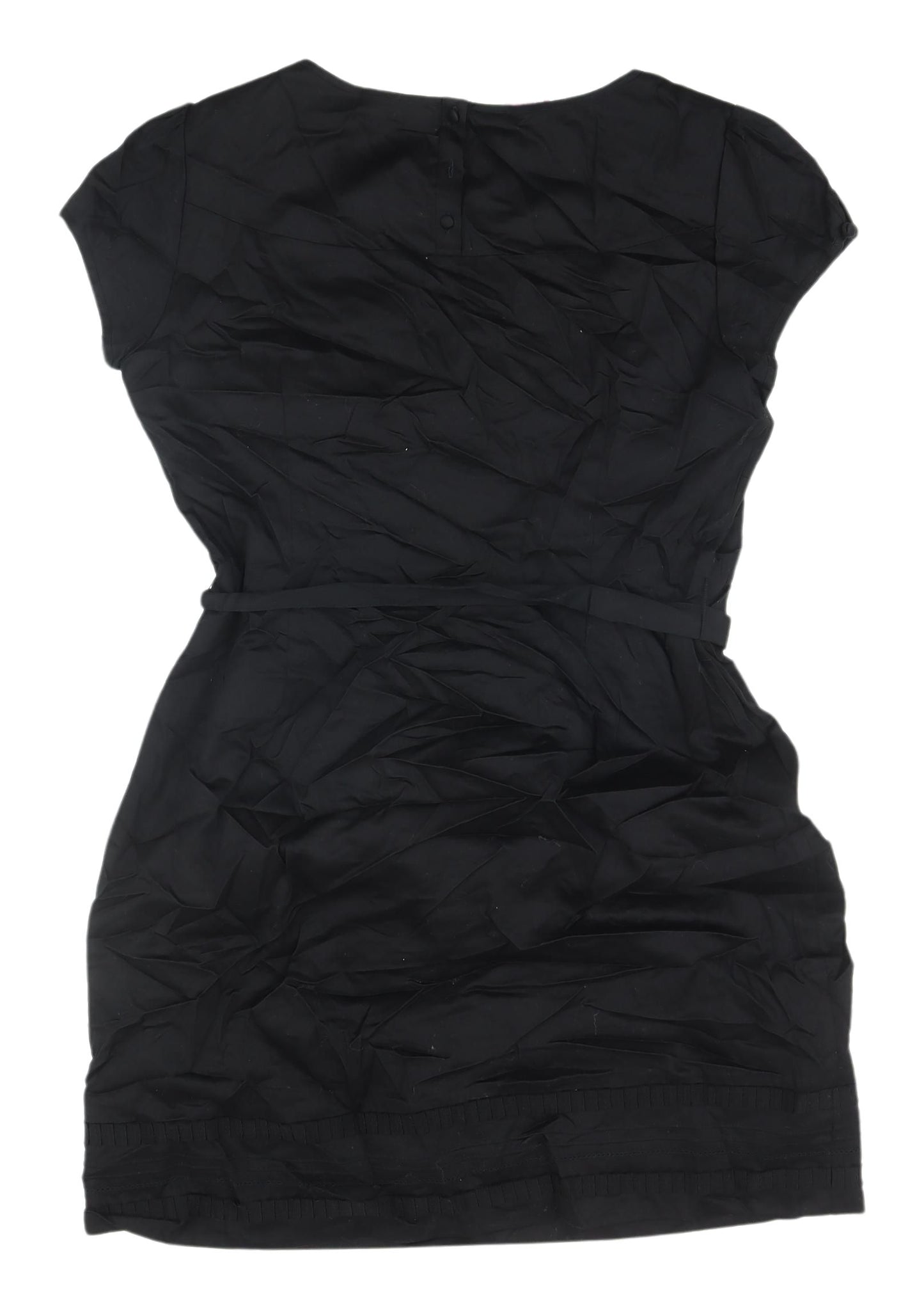 Monsoon Black Shift Dress, Size 14, Cotton Blend