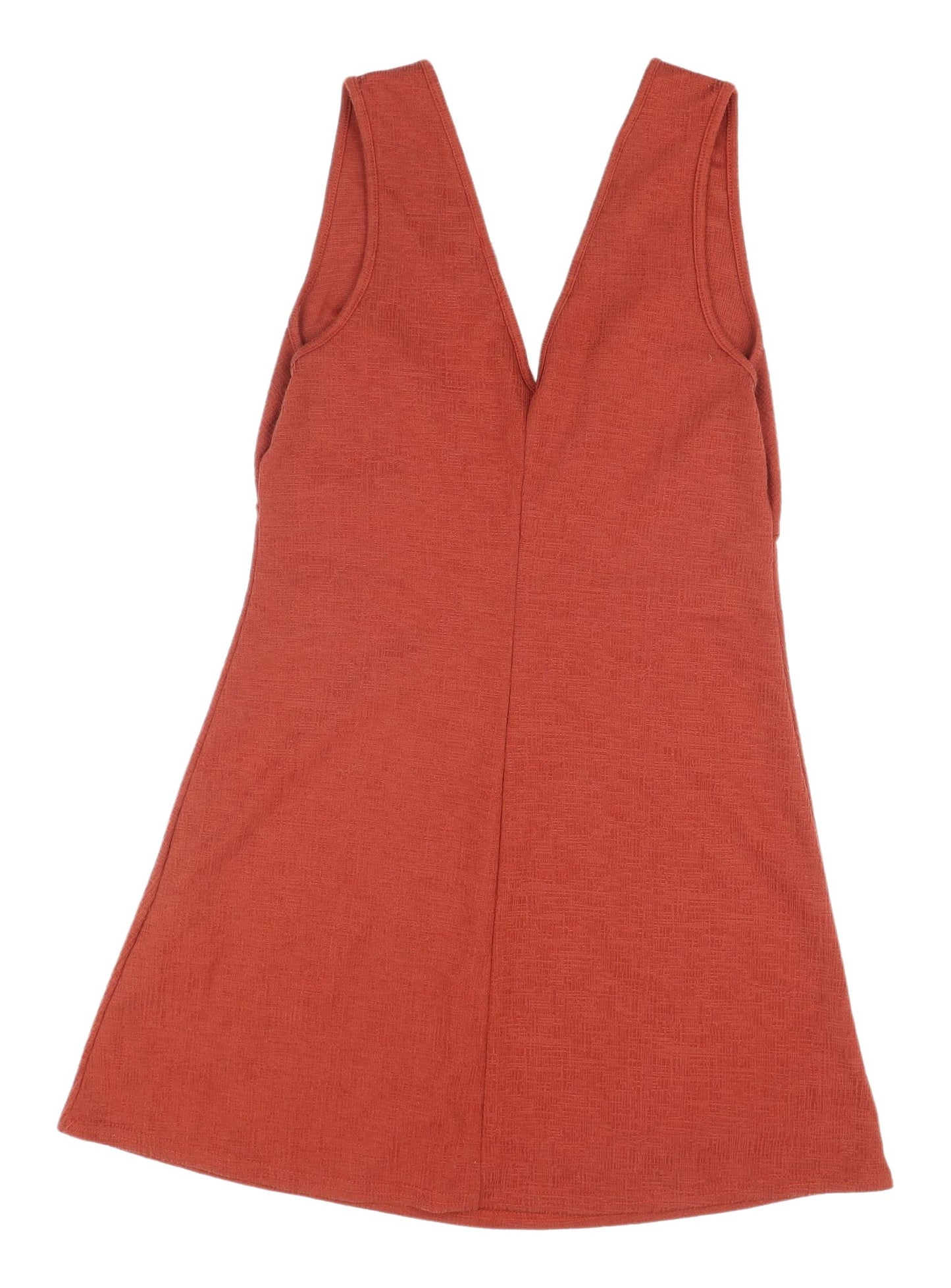 New Look Women's Orange Mini Dress, Size 10, V-Neck