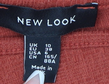 New Look Women's Orange Mini Dress, Size 10, V-Neck