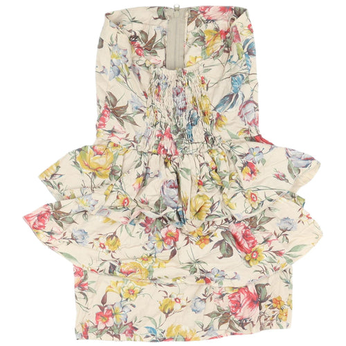 Love Women's Multicoloured Floral Strapless Dress S