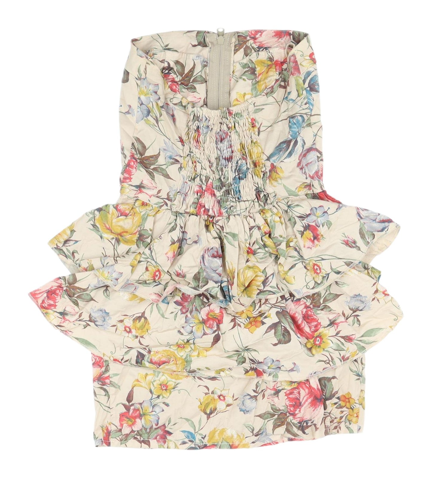 Love Women's Multicoloured Floral Strapless Dress S