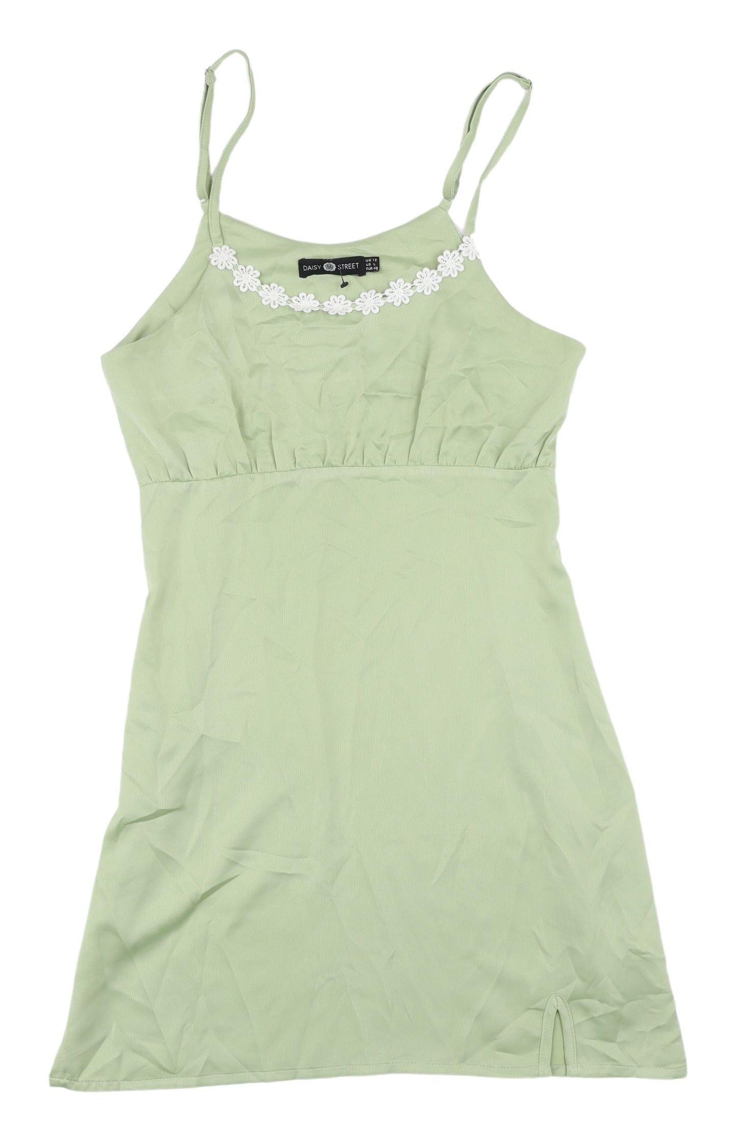 Daisy Street Women's Green Slip Dress, Size 12, Casual