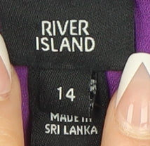 River Island Women's Purple Midi Fit & Flare Dress