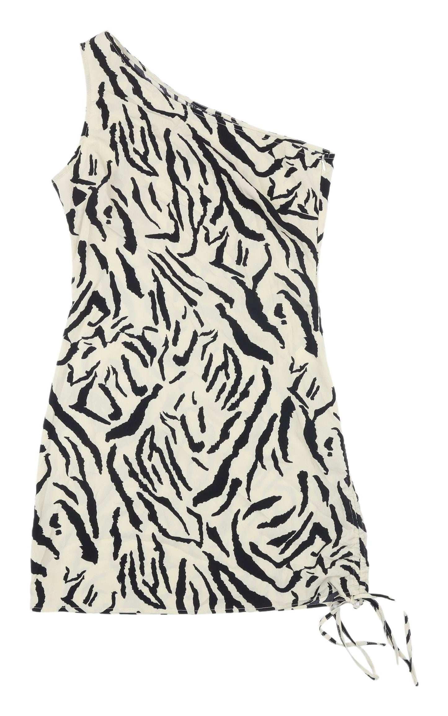 Nasty Gal Zebra Print One Shoulder Bodycon Dress