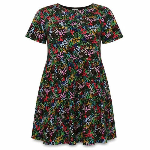 Jacqueline de Yong Floral Skater Dress, Size 12, Multicolour