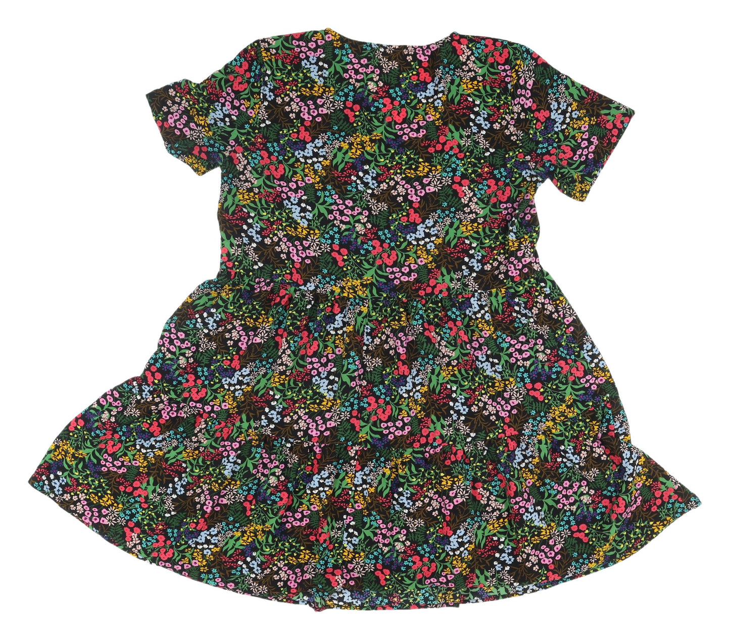Jacqueline de Yong Floral Skater Dress, Size 12, Multicolour