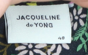 Jacqueline de Yong Floral Skater Dress, Size 12, Multicolour