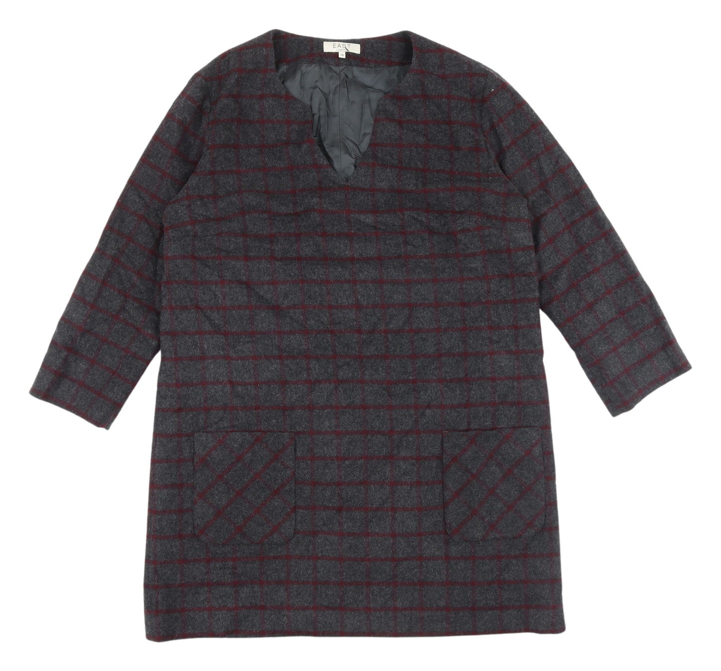 East Women's Multicoloured Check Shift Dress Size 16