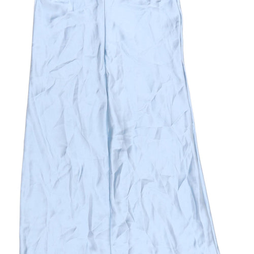 Zara Women's Blue Midi Slip Dress High Neck