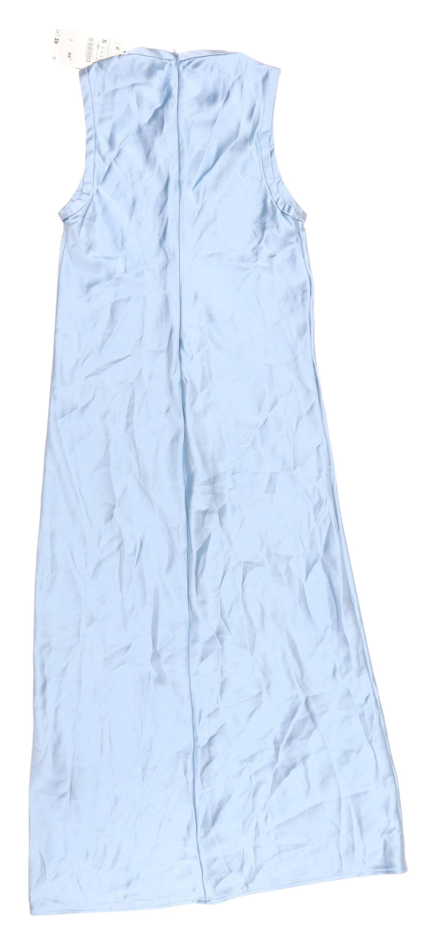 Zara Women's Blue Midi Slip Dress High Neck