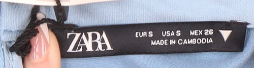 Zara Women's Blue Midi Slip Dress High Neck