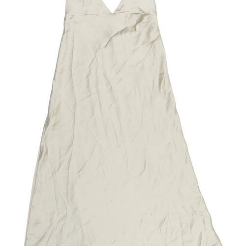Zara Ivory Slip Dress, Women's Size 8, V-Neck Strappy
