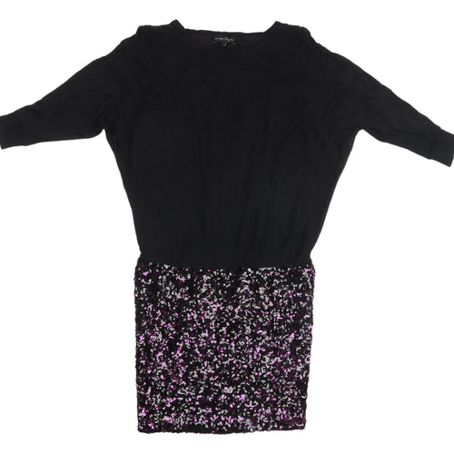 Phase Eight Black Tunic Sequin Jumper - Size 10