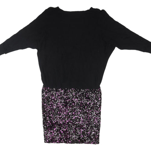 Phase Eight Black Tunic Sequin Jumper - Size 10