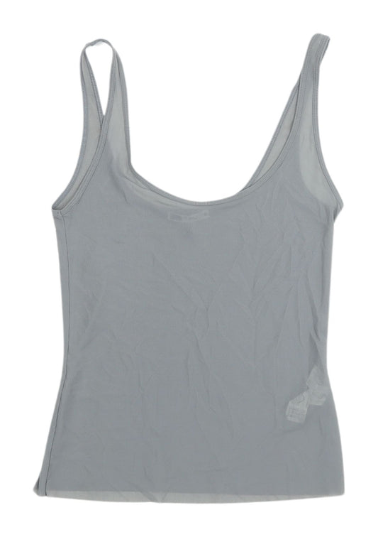 Zara Women's Grey Basic Tank Top S - Scoop Neck, Stretch