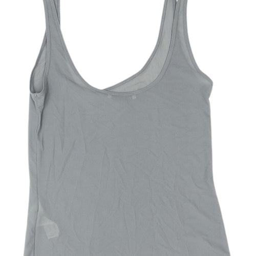 Zara Women's Grey Basic Tank Top S - Scoop Neck, Stretch