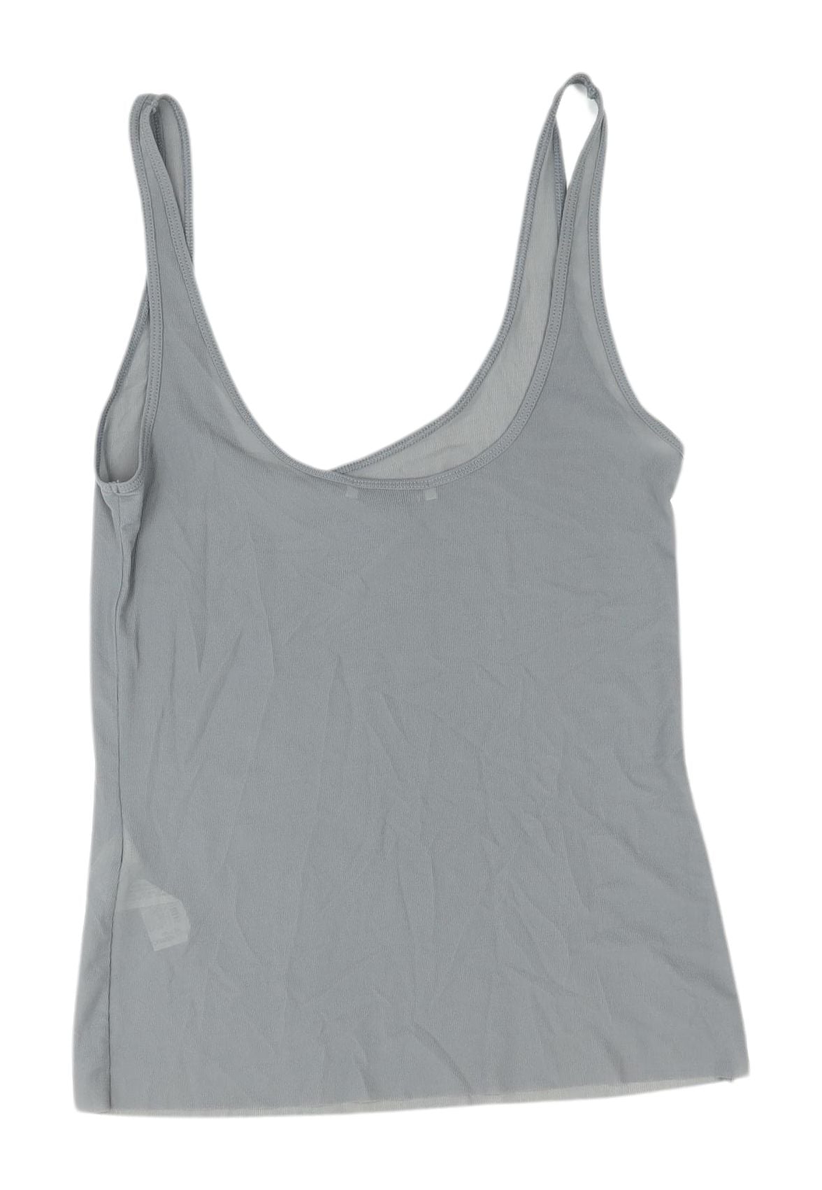 Zara Women's Grey Basic Tank Top S - Scoop Neck, Stretch