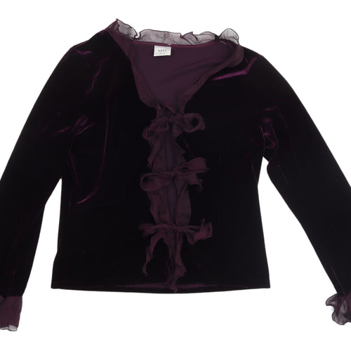 Next Women's Purple Velvet Cardigan Size 16
