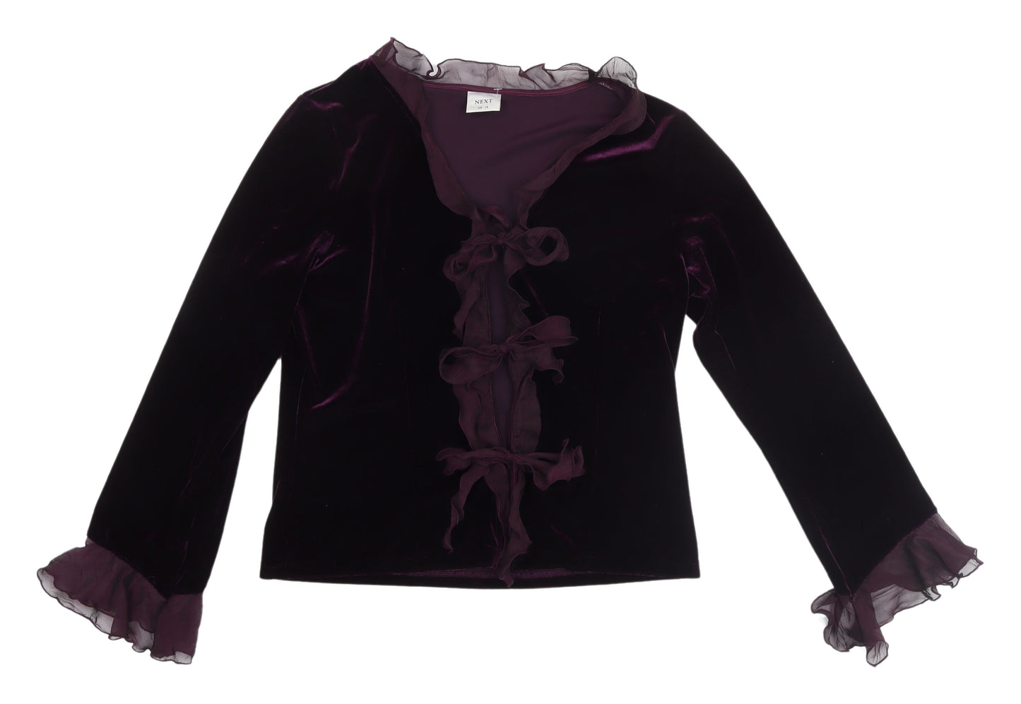 Next Women's Purple Velvet Cardigan Size 16