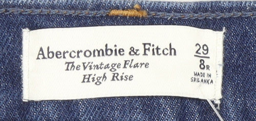 Abercrombie & Fitch Women's Blue High Rise Flared Jeans