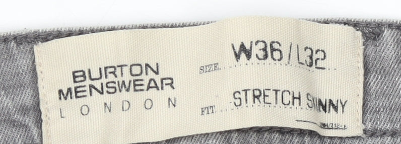 Burton Menswear Grey Skinny Denim Jeans - Men's 36 Waist