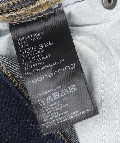 Red Herring Men's Blue Straight Jeans, Size 32