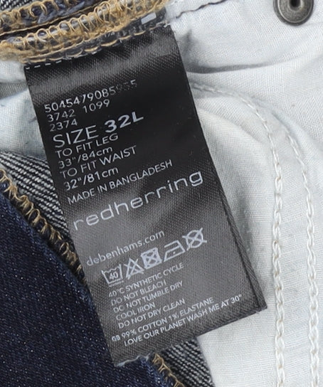 Red Herring Men's Blue Straight Jeans, Size 32