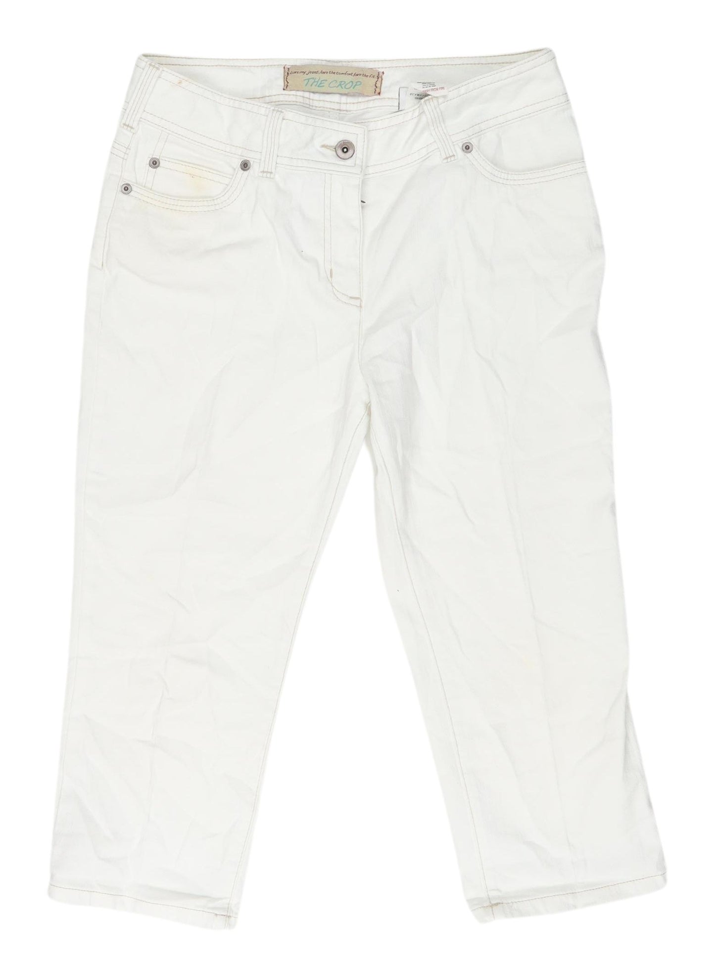 Next Women's White Cropped Jeans, Size 12, Excellent Condition