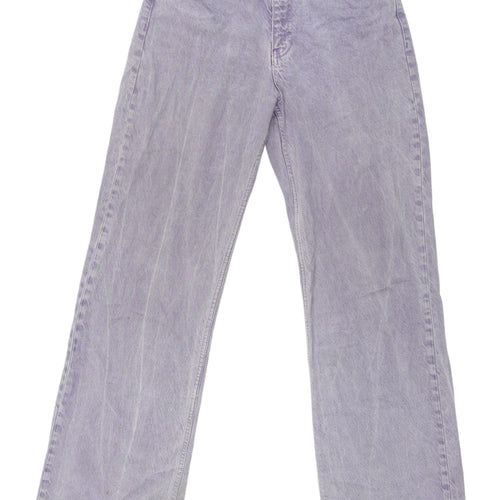 Zara Women's Purple Wide-Leg Jeans Size 10