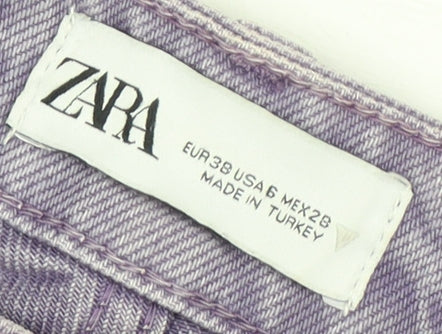 Zara Women's Purple Wide-Leg Jeans Size 10