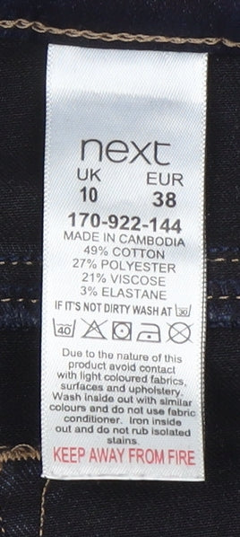 Next Women's Blue Ankle Denim Leggings Size 10