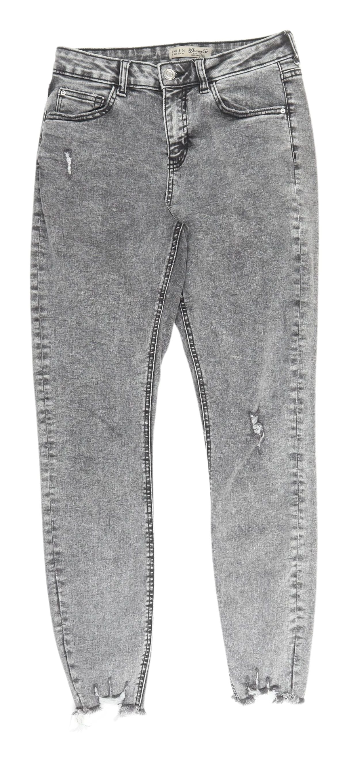 Denim Co. Women's Grey Skinny Jeans Size 12