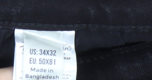 Penguin Men's Black Straight Jeans, Size L