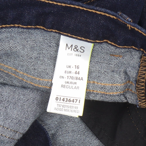Marks and Spencer Women’s Blue Straight Jeans, Size 16
