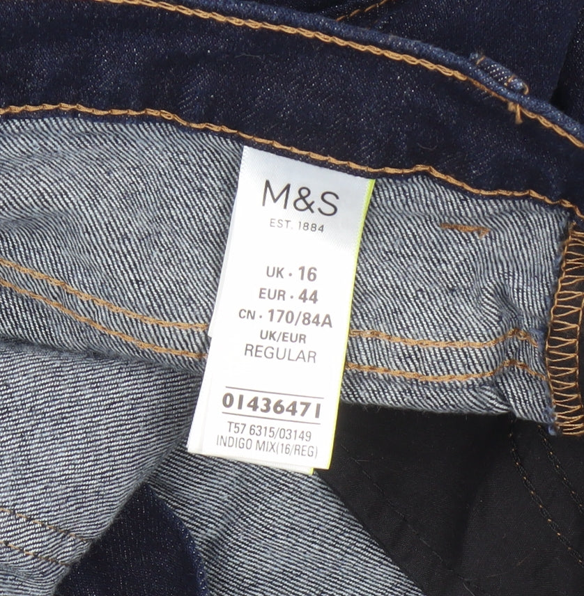 Marks and Spencer Women’s Blue Straight Jeans, Size 16