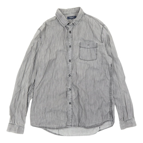 Redwood Men's Grey Button-Up Shirt, Long Sleeve, Size L