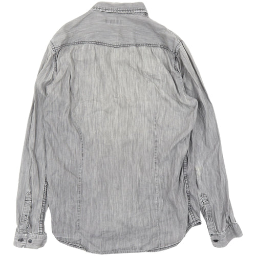 Redwood Men's Grey Button-Up Shirt, Long Sleeve, Size L