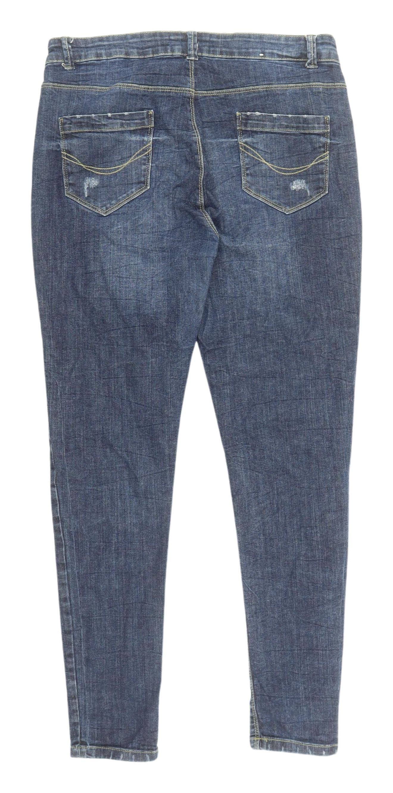 Peacocks Women's Blue Distressed Skinny Jeans