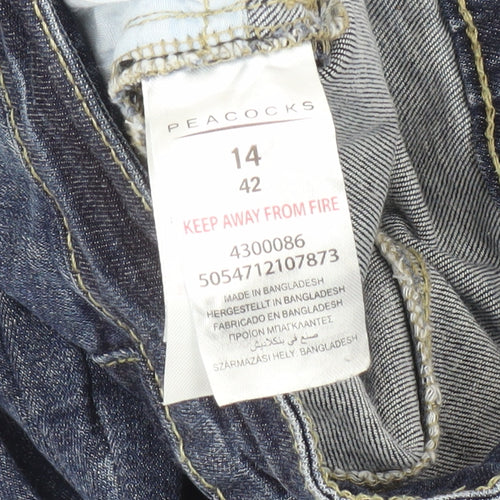 Peacocks Women's Blue Distressed Skinny Jeans