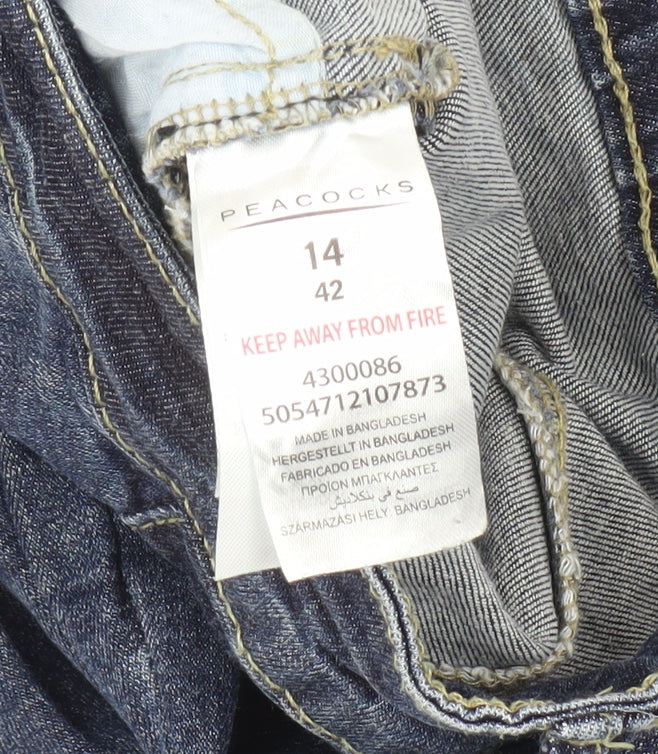 Peacocks Women's Blue Distressed Skinny Jeans