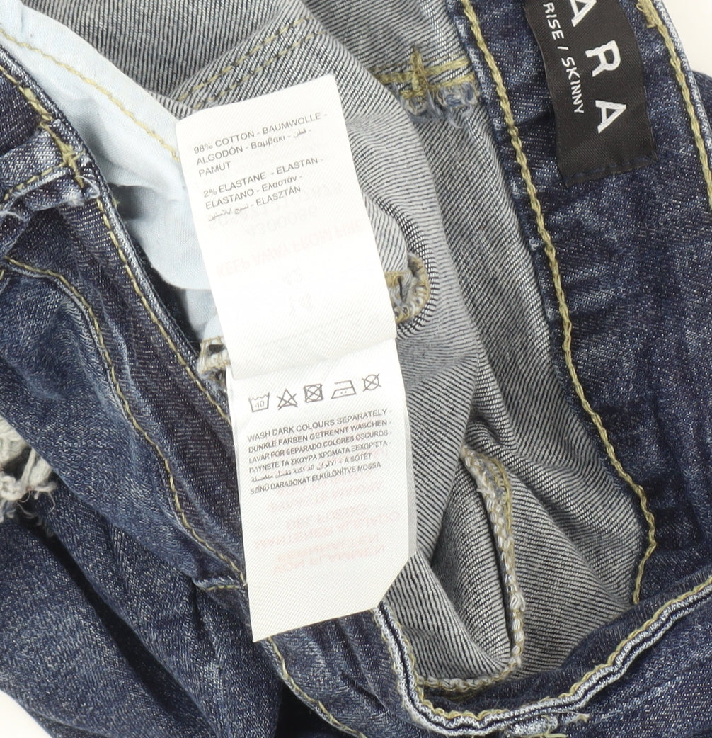 Peacocks Women's Blue Distressed Skinny Jeans