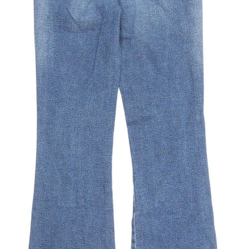 Zara Women's Flared Blue Jeans - Size 10