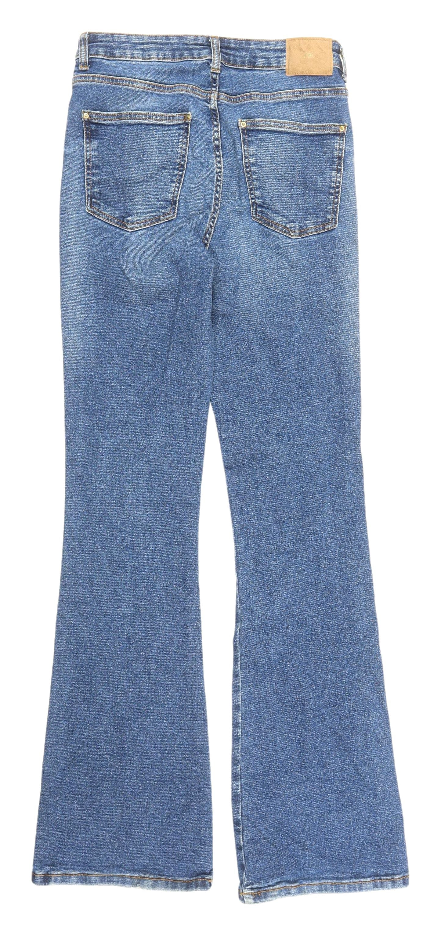 Zara Women's Flared Blue Jeans - Size 10