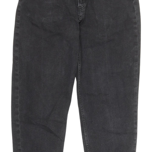 H&M Women's Black Mom Jeans - Size 12, Relaxed Fit