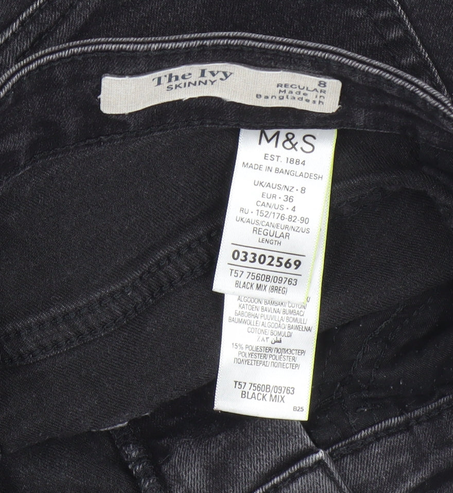 Marks and Spencer Women's Black Skinny Jeans Size 8