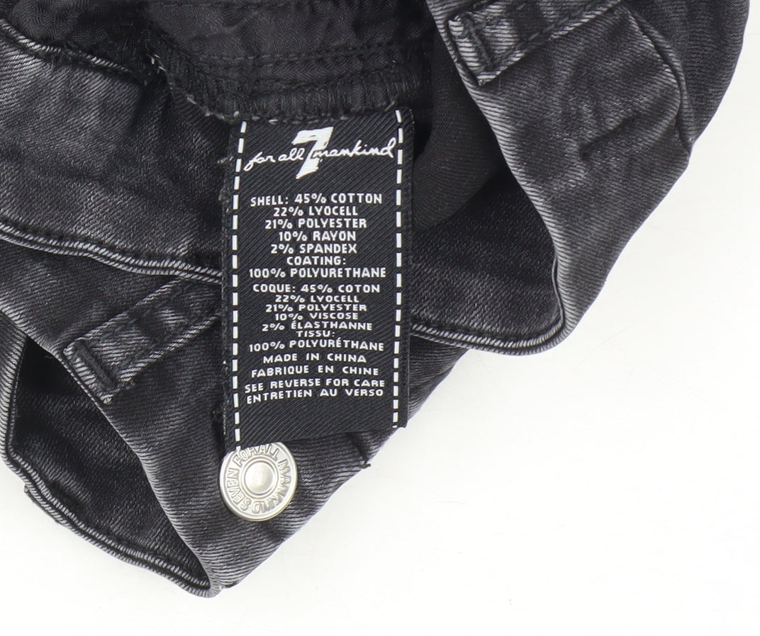 7 for All Mankind Women's Black Skinny Jeans, Size 24
