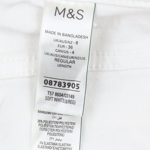 Marks & Spencer White Jeggings Women Size 8 Elastic Waist
