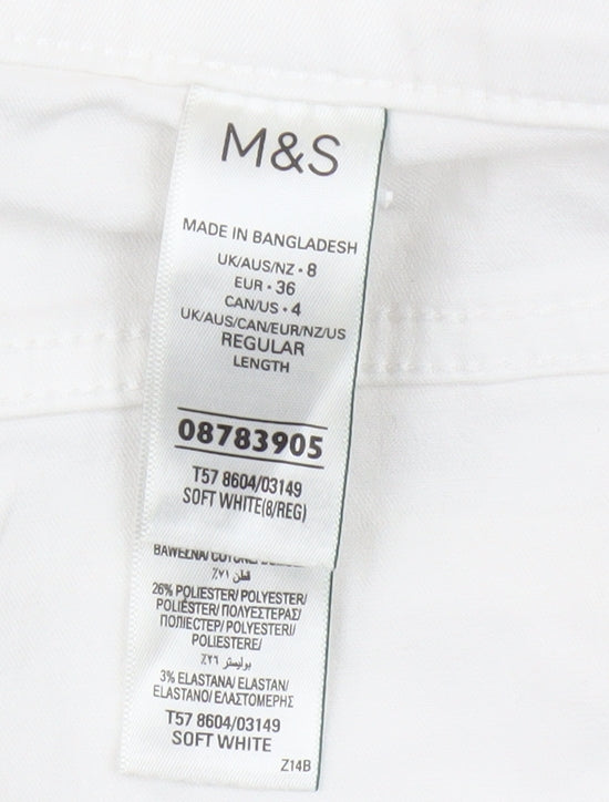 Marks & Spencer White Jeggings Women Size 8 Elastic Waist
